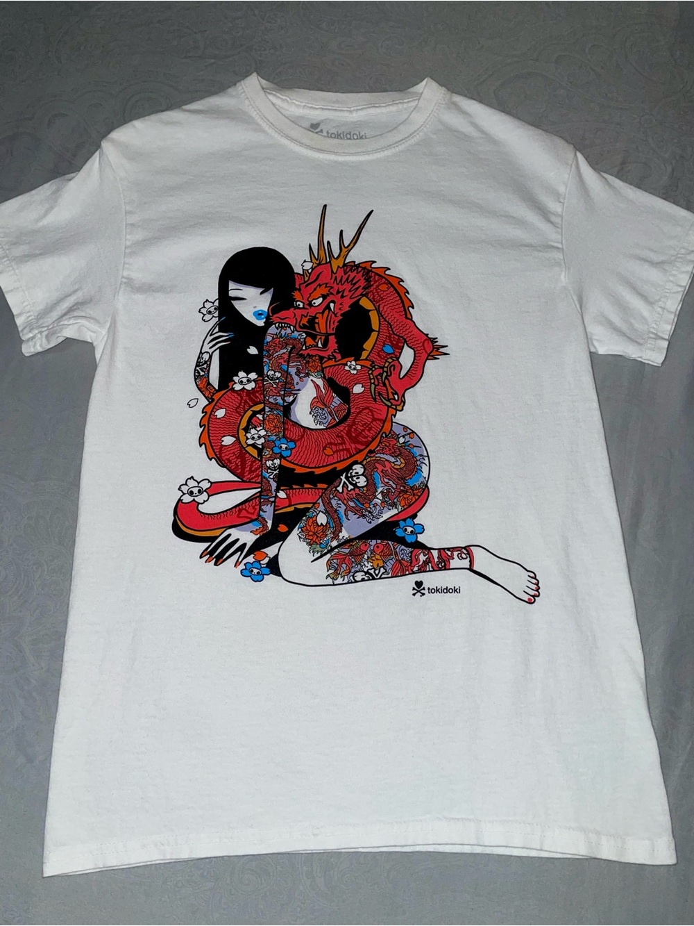 Tokidoki Graphic White T-Shirt Tee Asian Japanese Design Unisex Men Women S